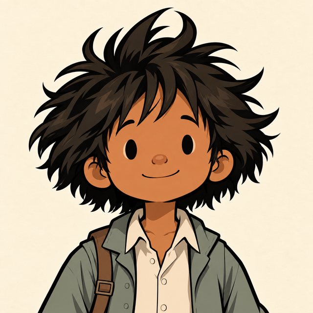 Nobody, a small wandering child with wild dark hair and a gentle smile
